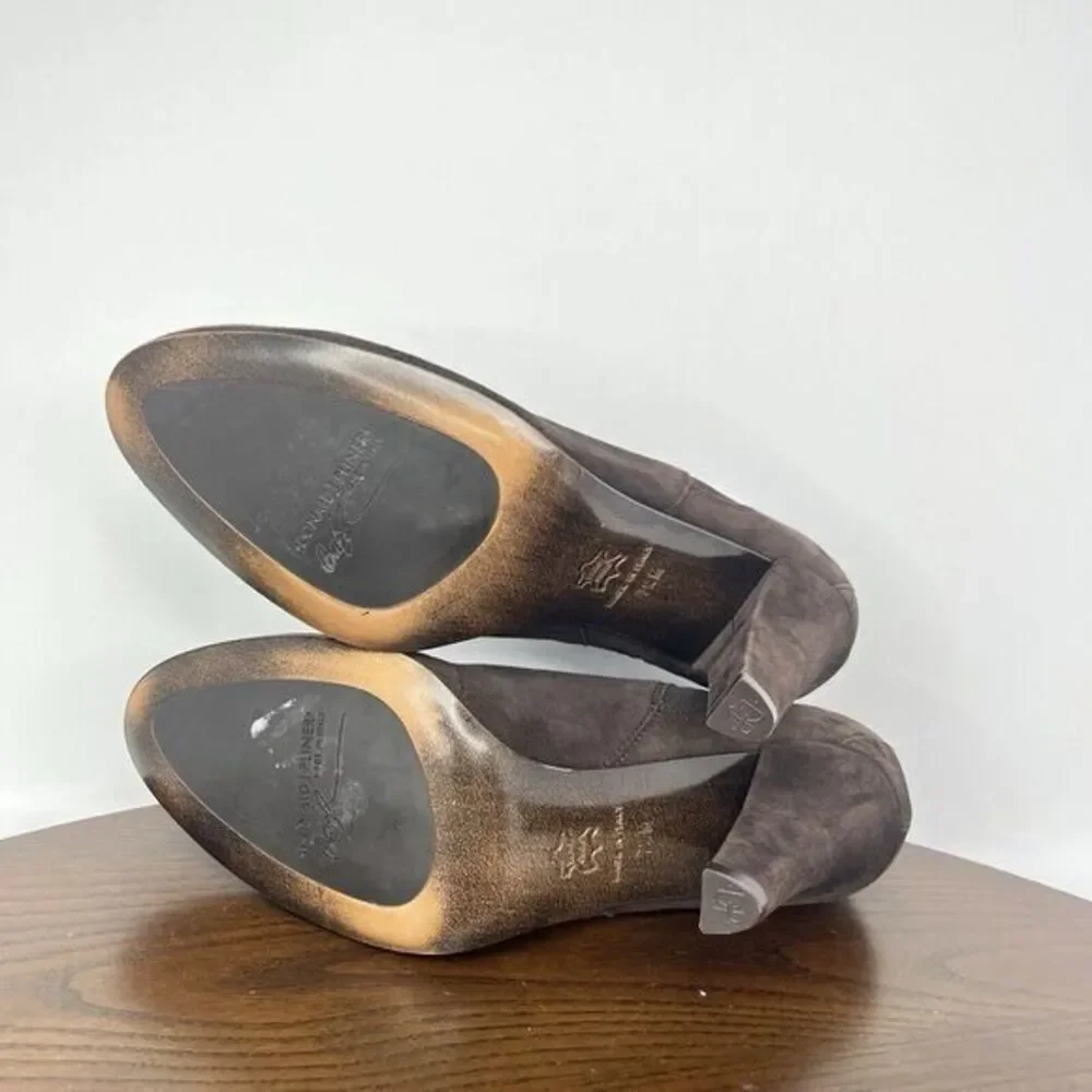 Donald J Pliner Shoes‎ Women's 7.5M Brown Suede Strappy Ankle Boot Bootie Heel